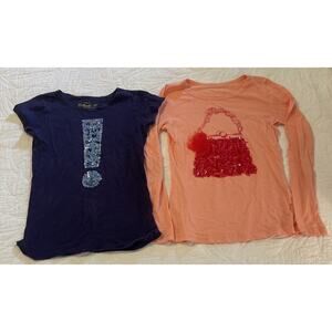 Lot of 2 Crewcuts Girls Collectible Tee Shirts Size 12 Long & Short Sleeve
